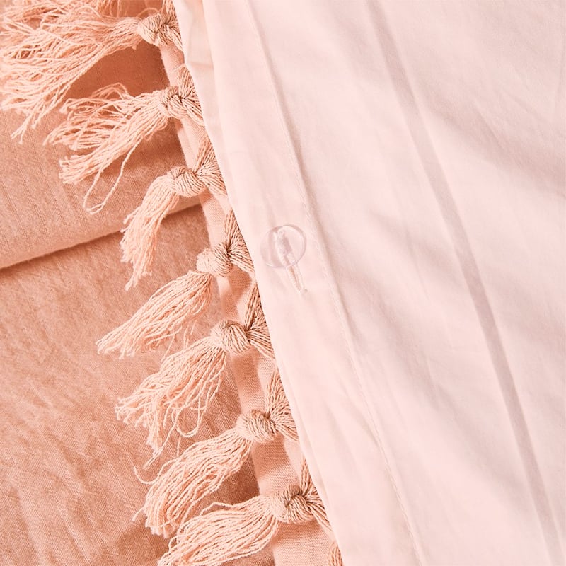 Erin Tassel Dusty Pink Quilt Cover Set