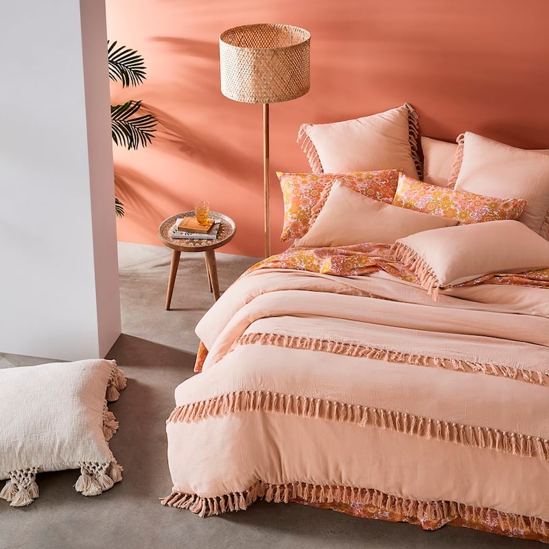 Erin Tassel Dusty Pink Quilt Cover Set