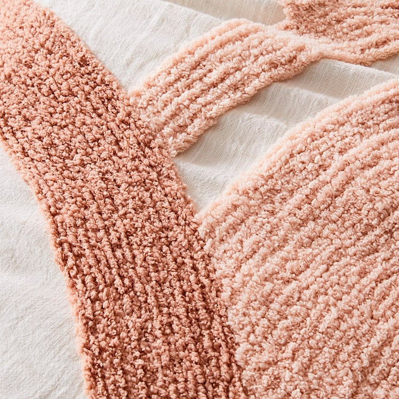 Sunburst Chenille Dusty Peach Quilt Cover