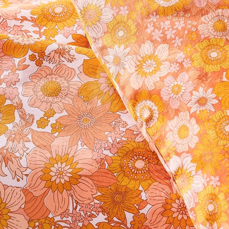 Cynthia Floral Golden Quilt Cover Set