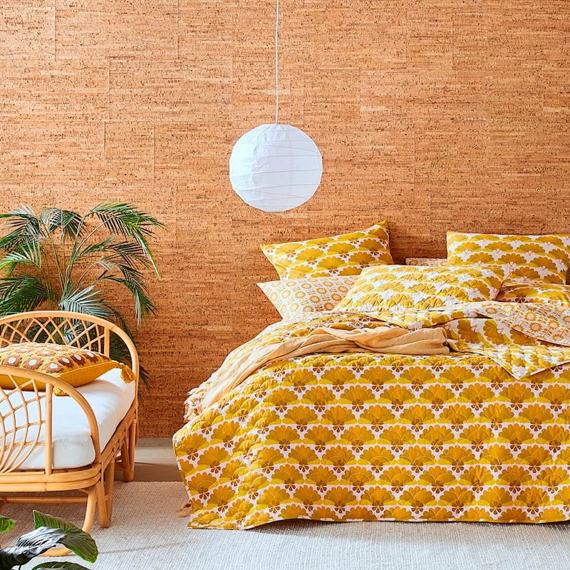 Martha Quilted Golden Coverlet