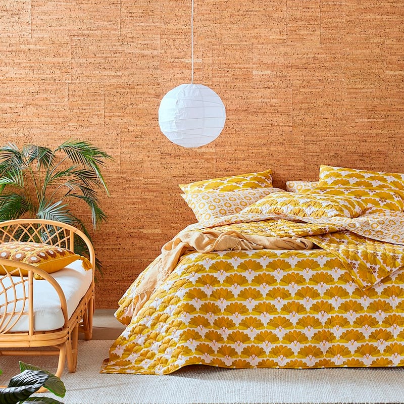 Martha Quilted Golden Coverlet