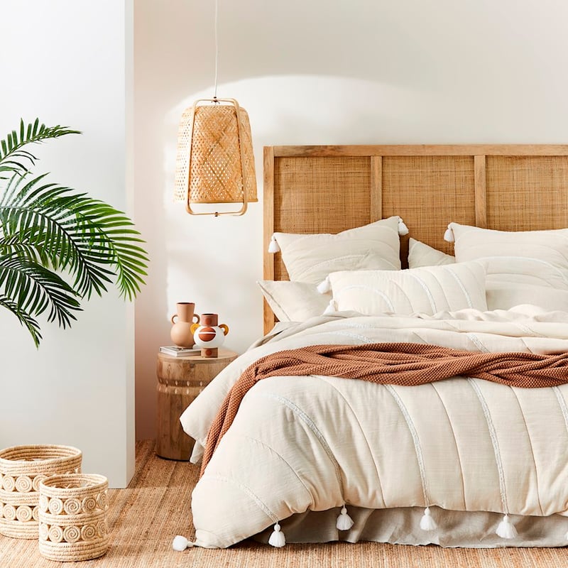 River Tufted Natural Quilted Quilt Cover