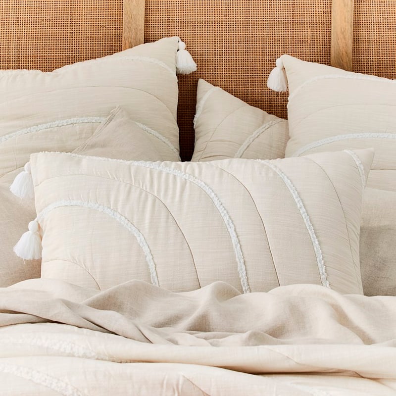 River Tufted Natural Quilted Quilt Cover