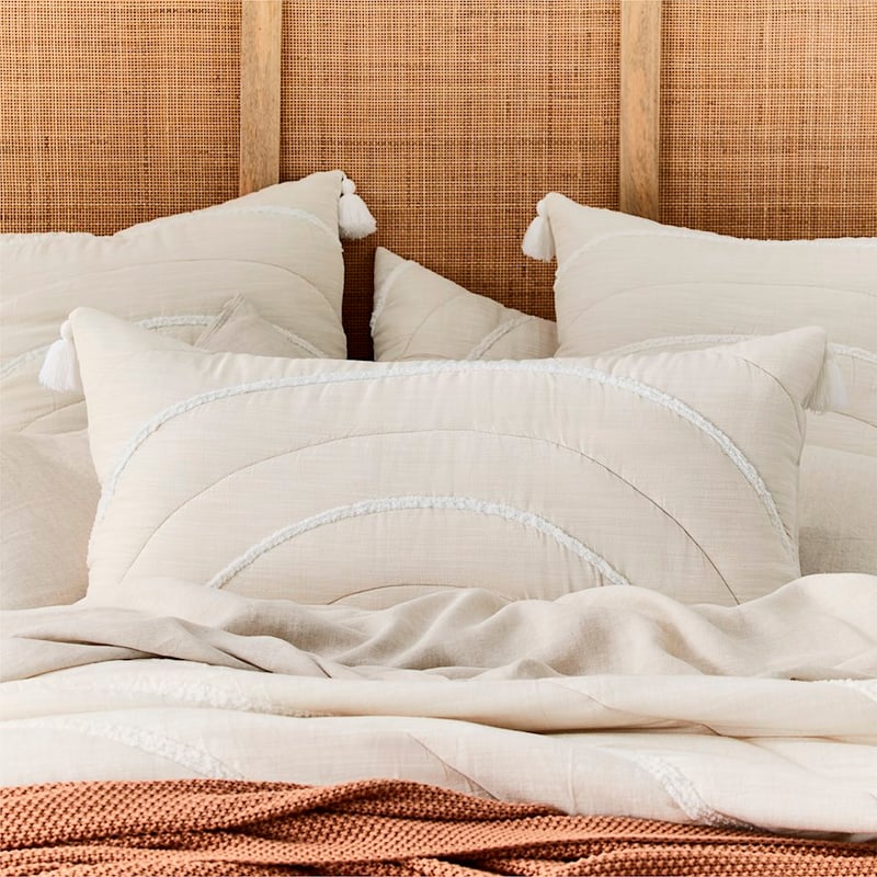 River Tufted Natural Quilted Quilt Cover