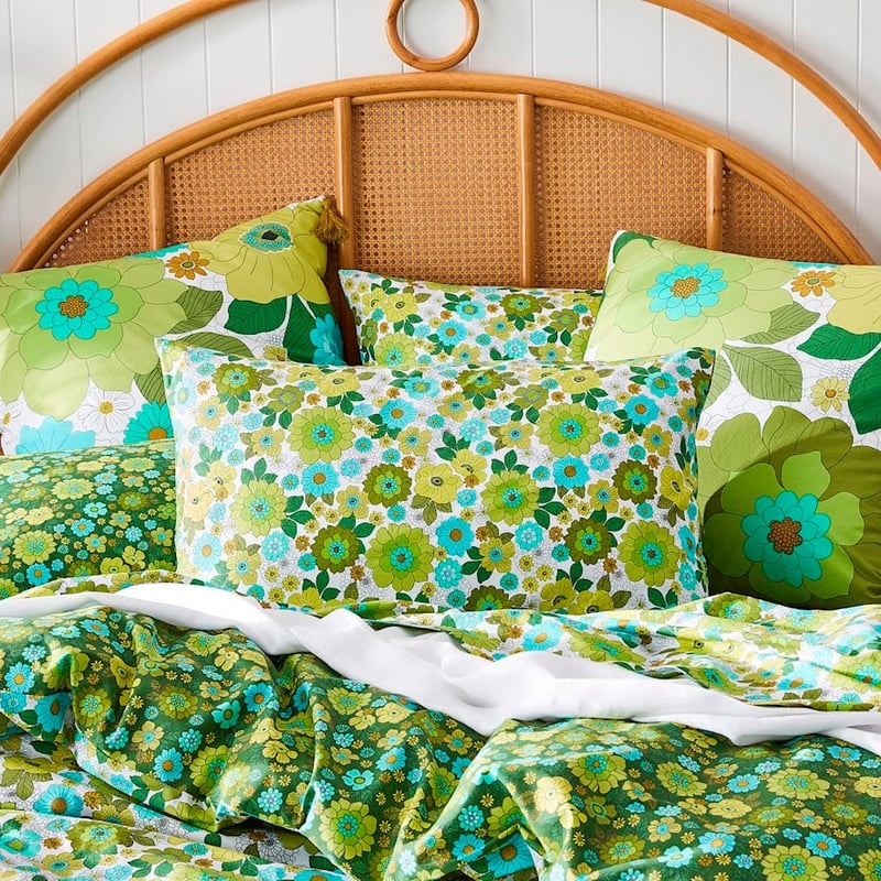 April Floral Green Quilt Cover Set