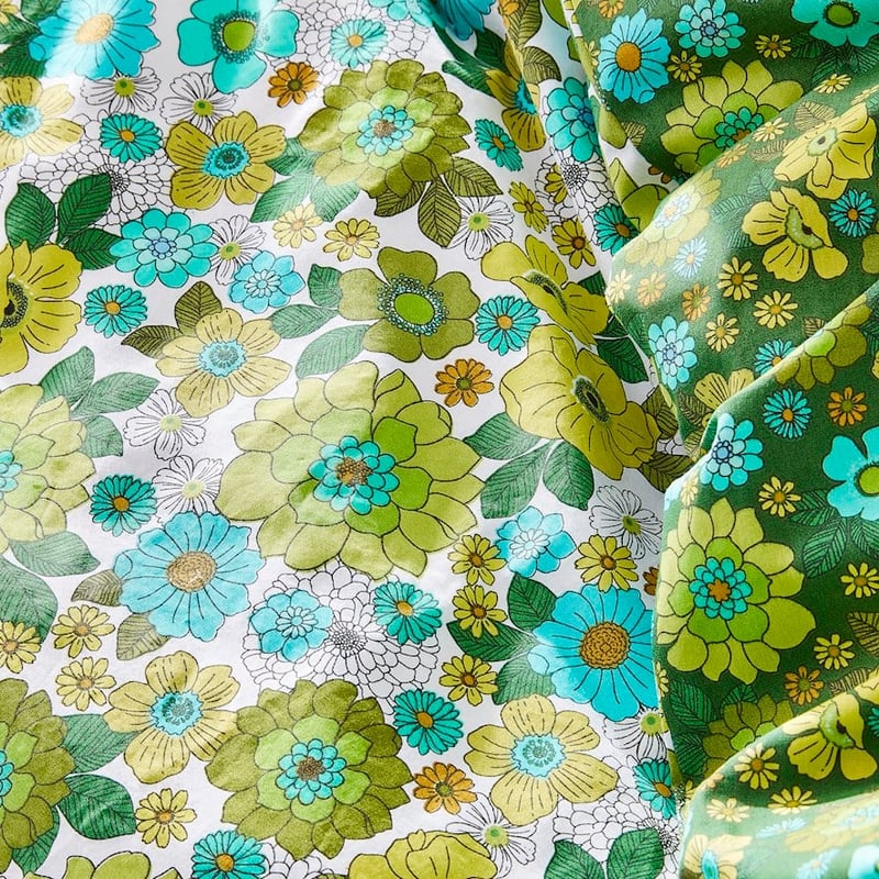 April Floral Green Quilt Cover Set