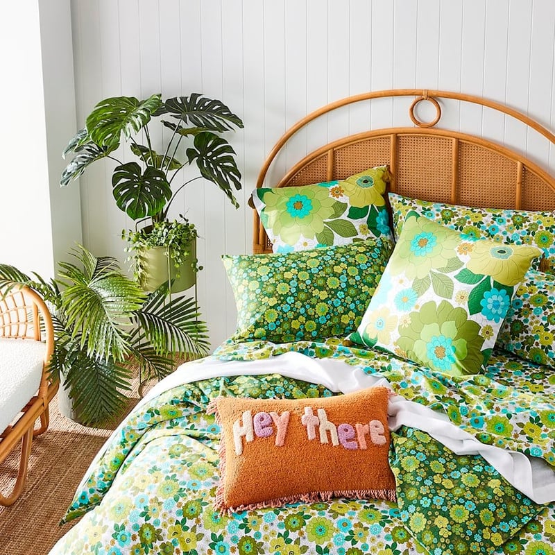 April Floral Green Quilt Cover Set