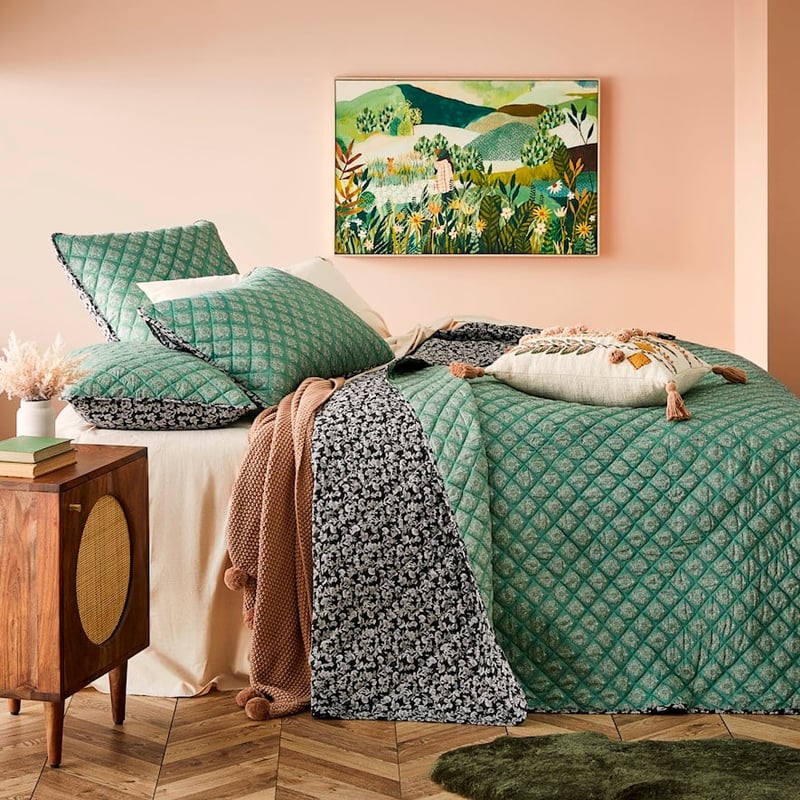 Ravi Green Quilted Coverlet