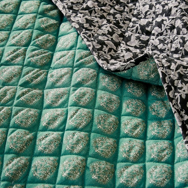 Ravi Green Quilted Coverlet