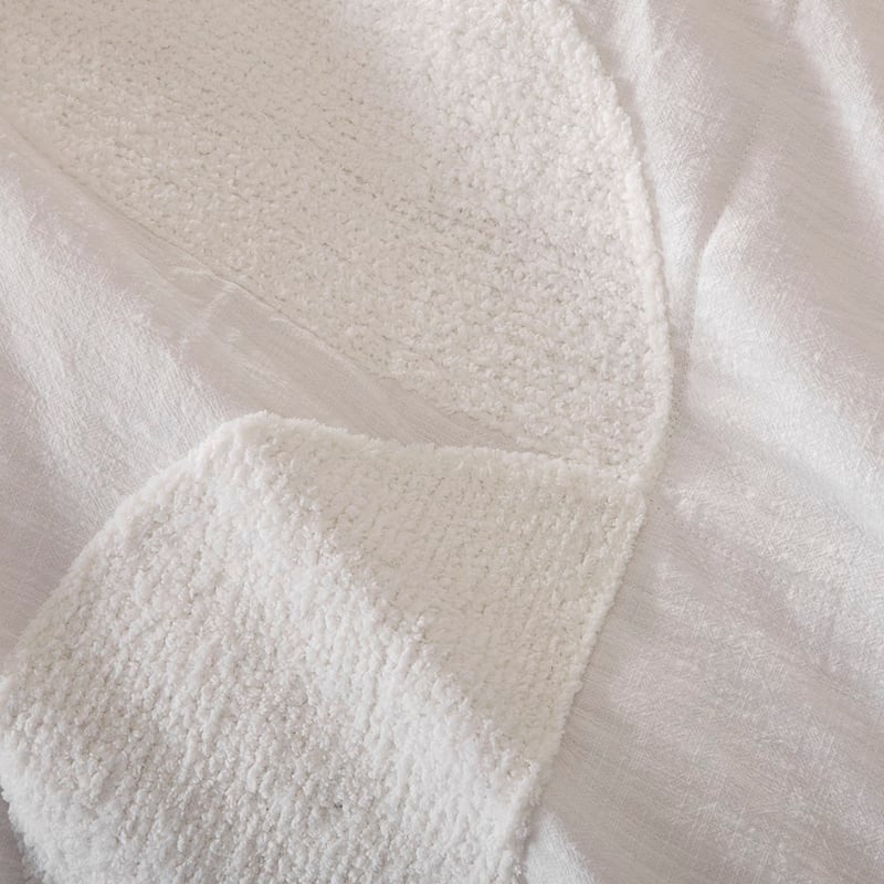 Luna Chenille Off White Quilted Quilt Cover + Pillowcases