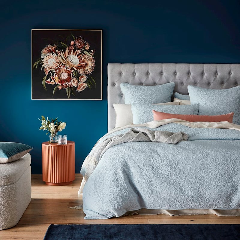 Chloe Ice Blue Quilted Quilt Cover