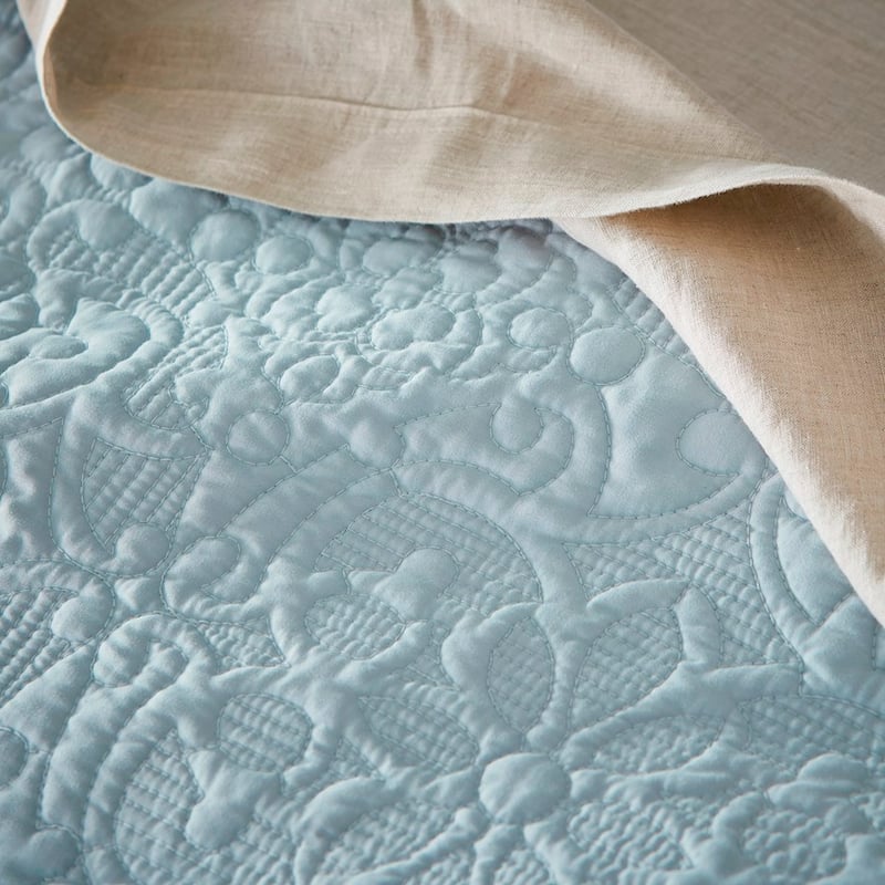 Chloe Ice Blue Quilted Coverlet