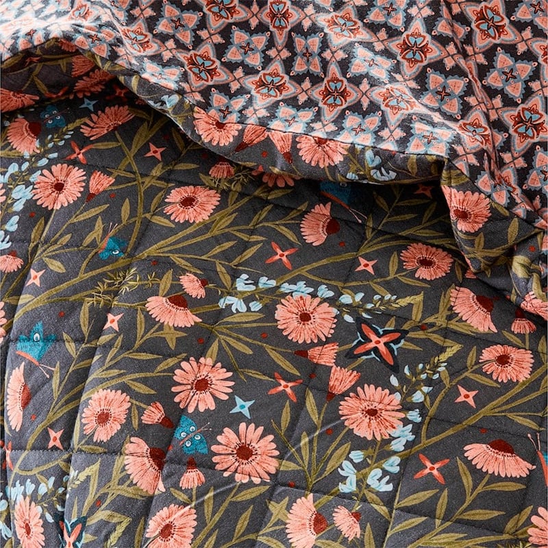 Ruby Navy Quilted Quilt Cover