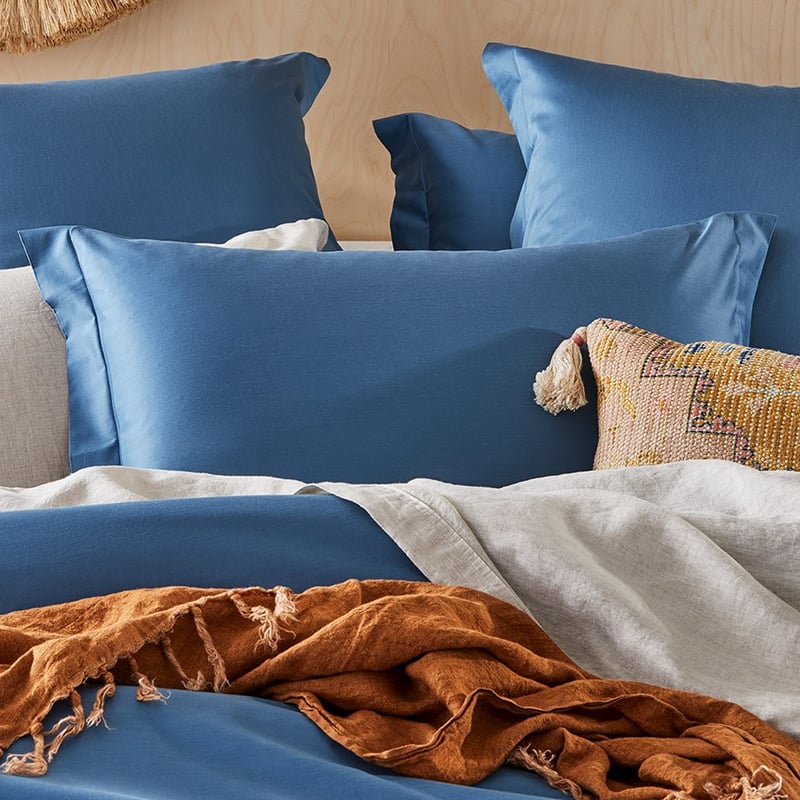 600TC Bamboo Cotton Steel Blue Quilt Cover