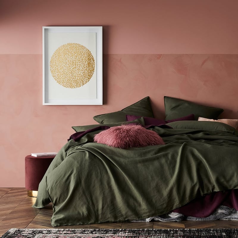 Vintage Washed Linen Quilt Cover Beetle