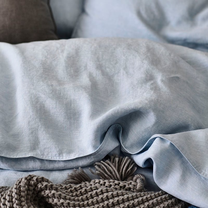 Vintage Washed Linen Quilt Cover Chambray