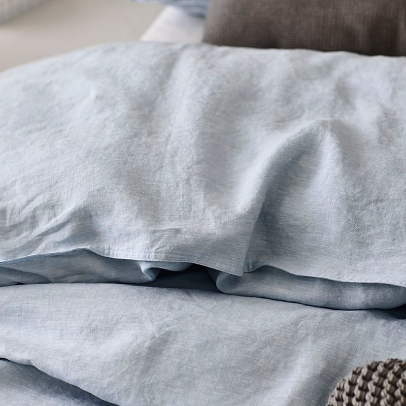 Vintage Washed Linen Quilt Cover Chambray