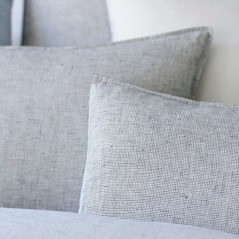 Vintage Washed Linen Quilt Cover Check