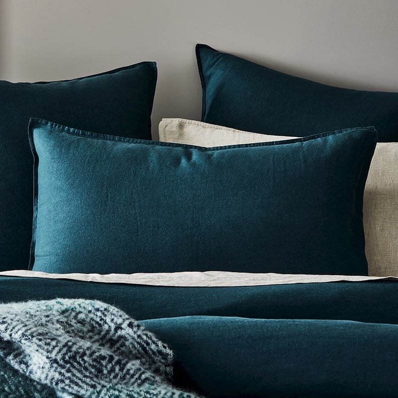 Vintage Washed Deep Teal Quilt Cover