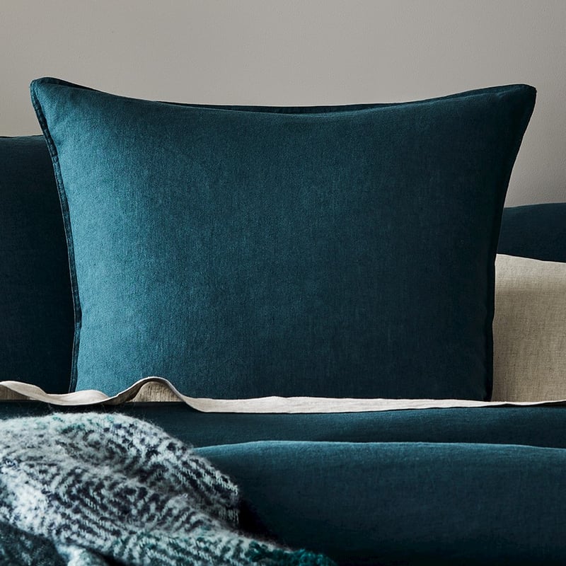 Vintage Washed Deep Teal Quilt Cover