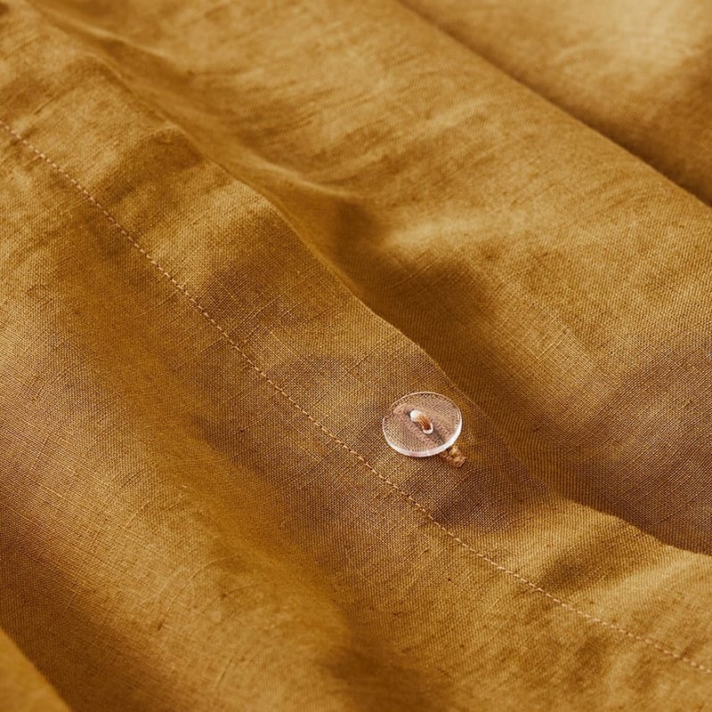 Vintage Washed Linen Dijon Quilt Cover 