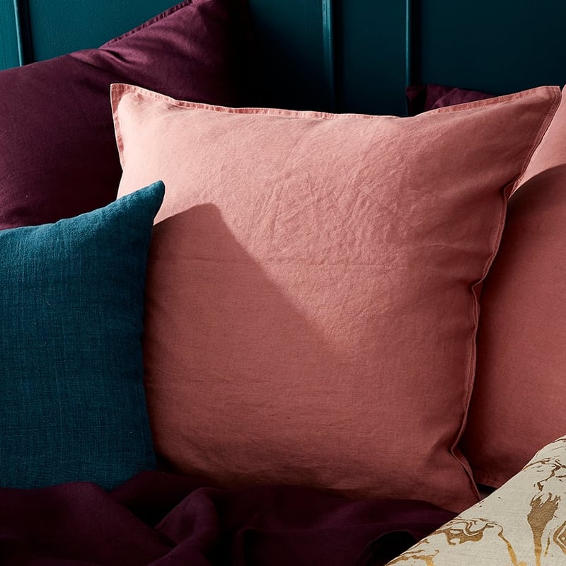 Vintage Washed Linen Quilt Cover Dusty Rose