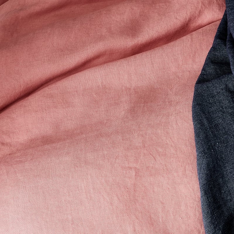 Vintage Washed Linen Quilt Cover Dusty Rose