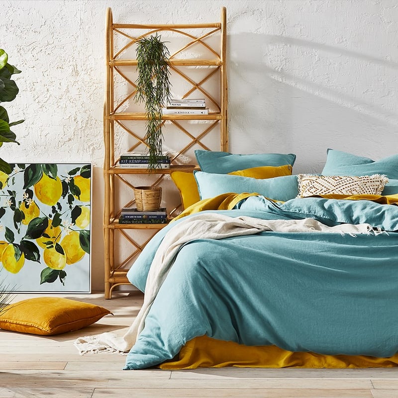 Vintage Washed Linen Marine Quilt Cover