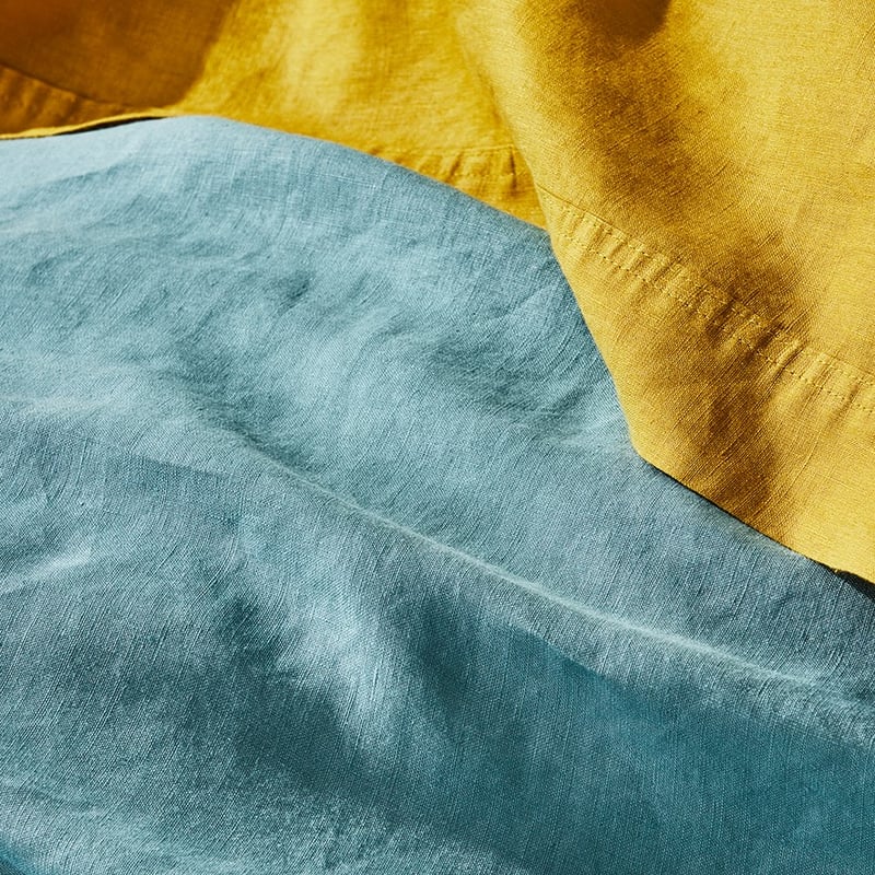 Vintage Washed Linen Marine Quilt Cover