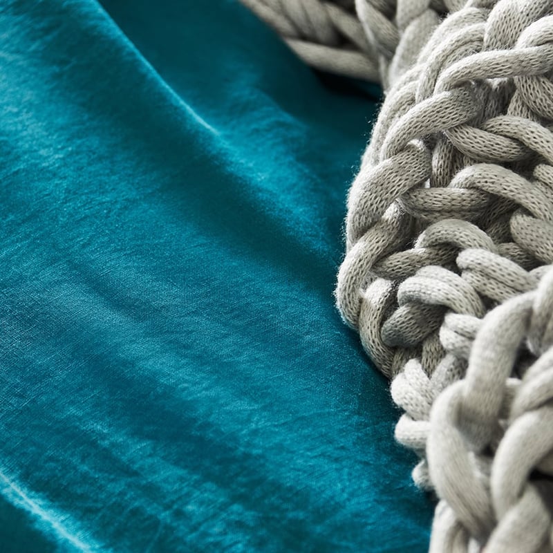 Vintage Washed Linen Quilt Cover Peacock