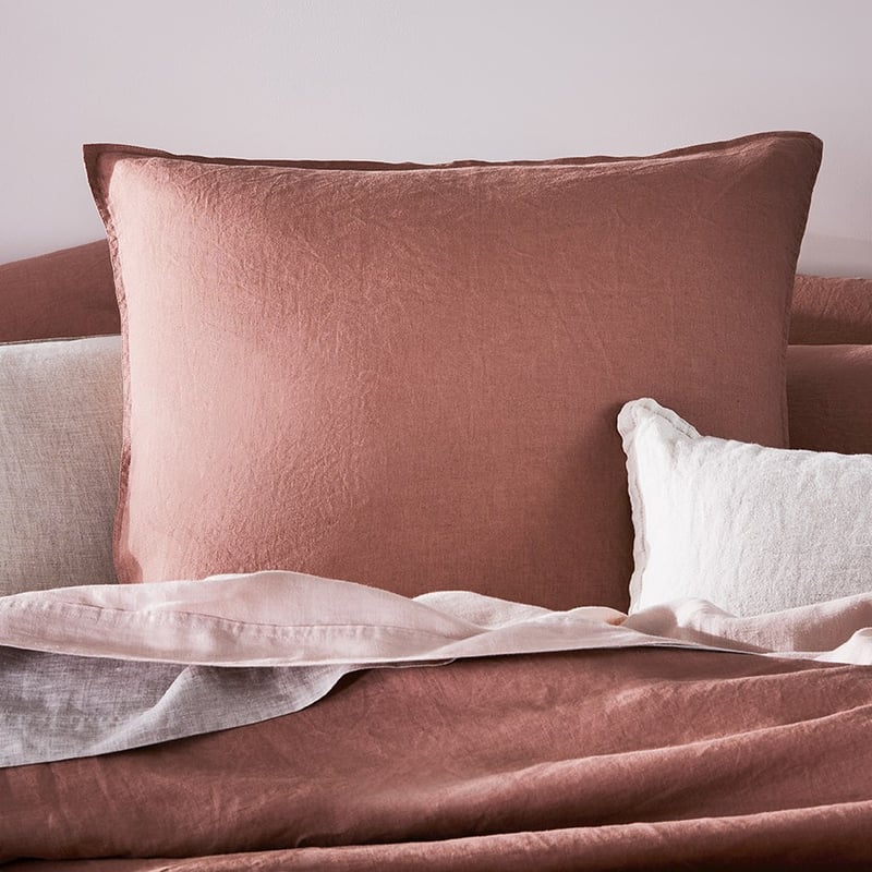 Vintage Washed Linen Rose Quilt Cover