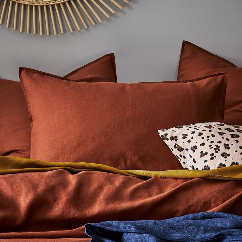 Vintage Washed Linen Sahara Quilt Cover