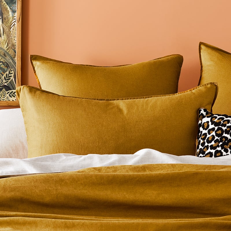 Vintage Washed Linen Spice Quilt Cover