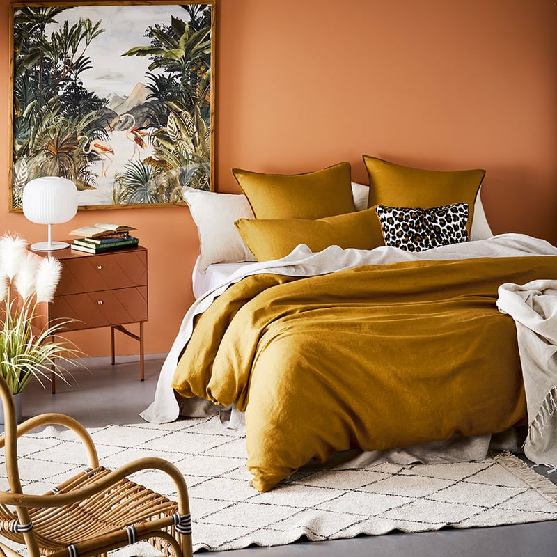 Vintage Washed Linen Spice Quilt Cover
