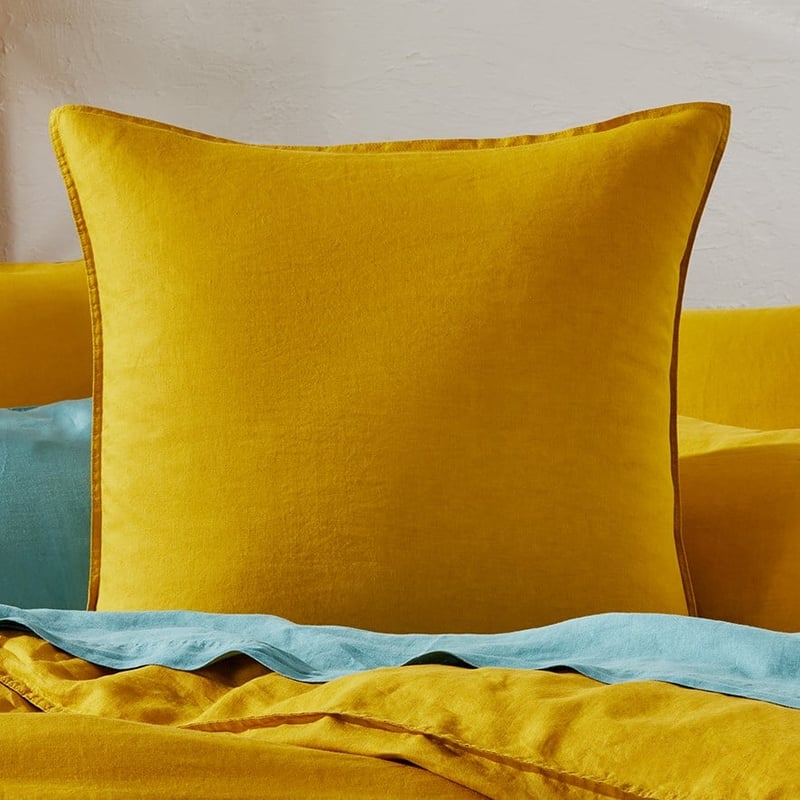 Vintage Washed Linen Sunflower Quilt Cover