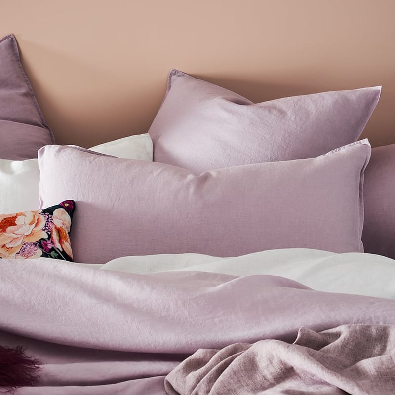 Vintage Washed Linen Quilt Cover Violet