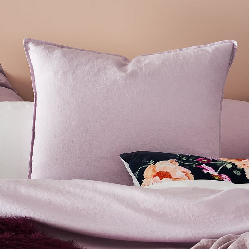 Vintage Washed Linen Quilt Cover Violet