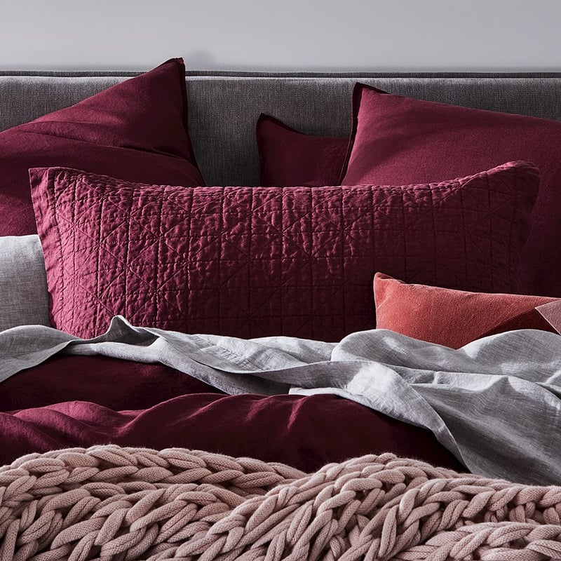 Vintage Washed Bordeaux Coverlet