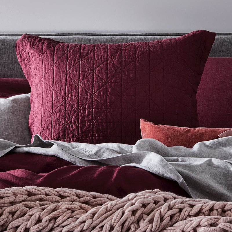 Vintage Washed Bordeaux Coverlet