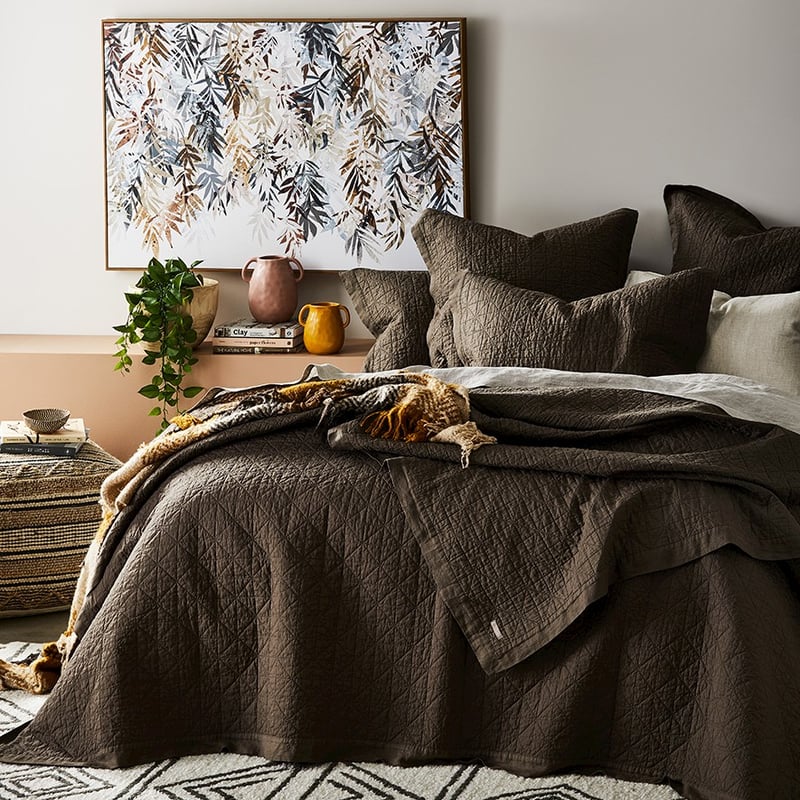 Vintage Washed Cocoa Coverlet