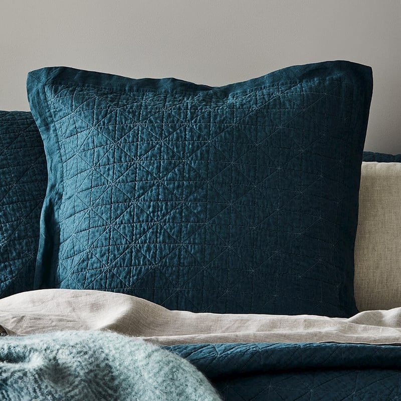 Vintage Washed Deep Teal Coverlet