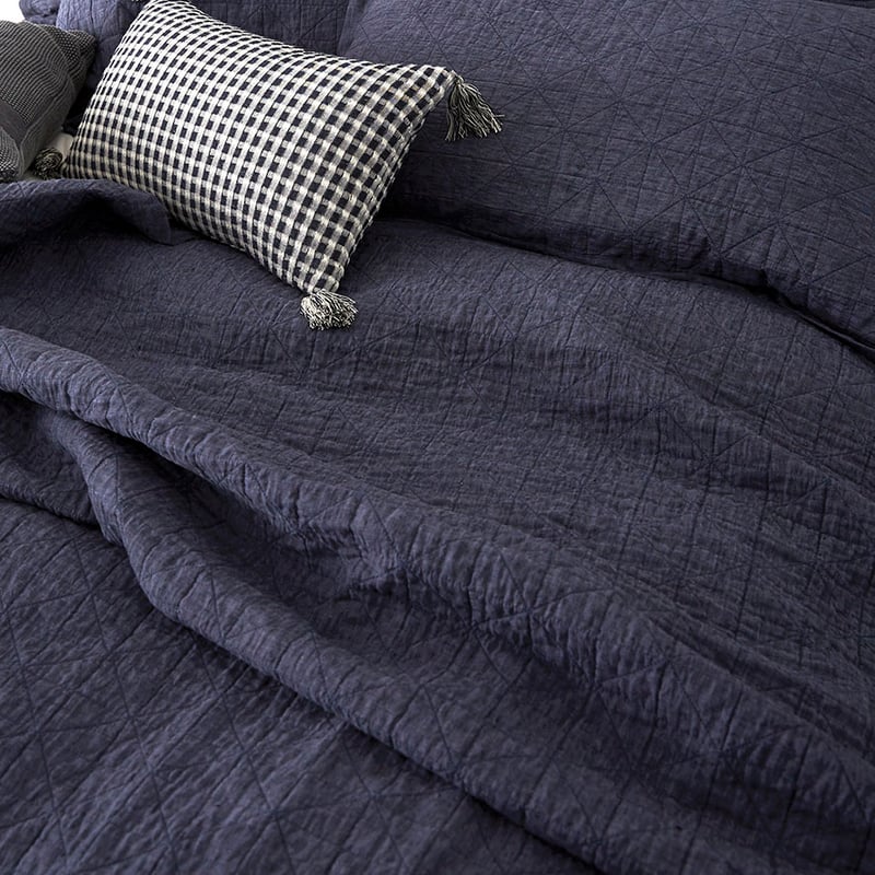 Vintage Washed Denim Coverlet
