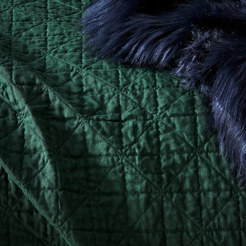 Vintage Washed Linen Ivy Coverlet