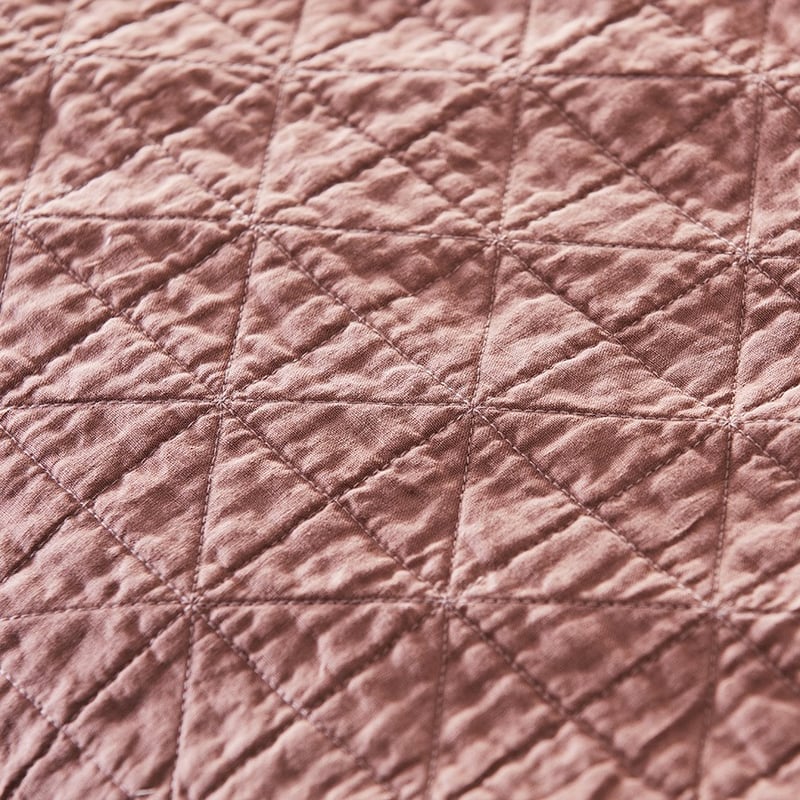 Vintage Washed Linen Rose Coverlet