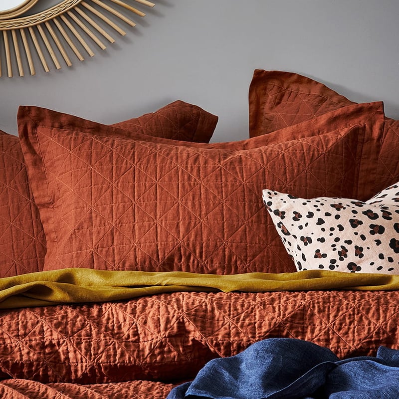 Vintage Washed Linen Sahara Coverlet