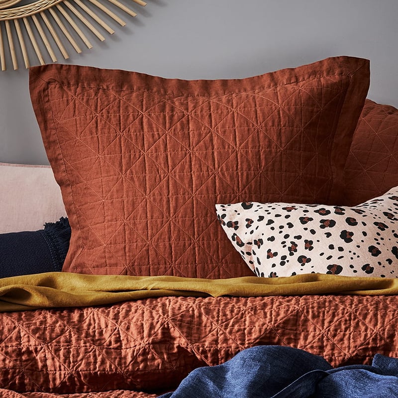 Vintage Washed Linen Sahara Coverlet