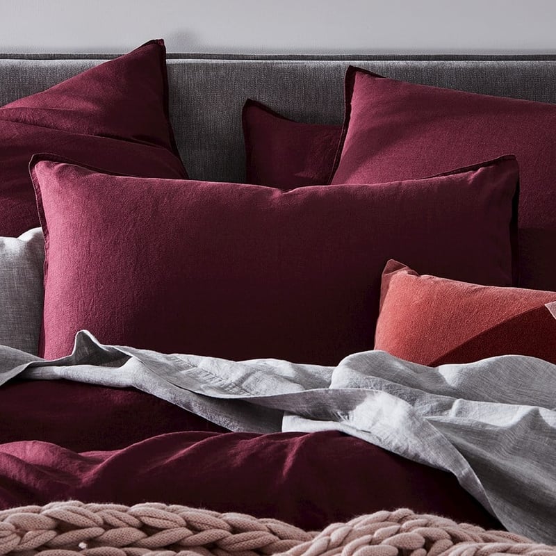 Vintage Washed Bordeaux Quilt Cover