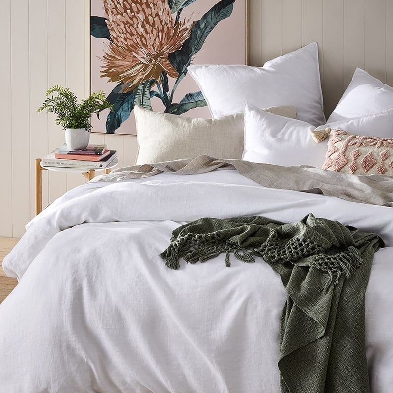 Vintage Washed Linen White Quilt Cover Separates