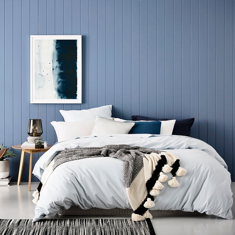 European Collection Stonewash Quilt Cover Air Blue